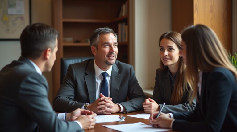 The dedicated legal team at Escondido Probate Law serving Riverside probate matters is pictured conferring with heirs to navigate the probate process to execute vital documents discussing Small Estate Limit Gross or Net