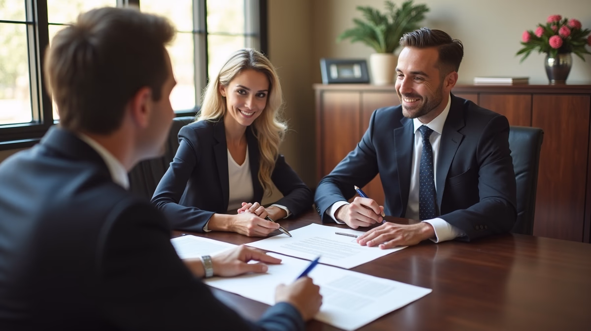 The dedicated legal team at Escondido Probate Law serving Riverside probate matters is pictured conferring with heirs to navigate the probate process to execute vital documents discussing Status Review Hearings in San Diego County