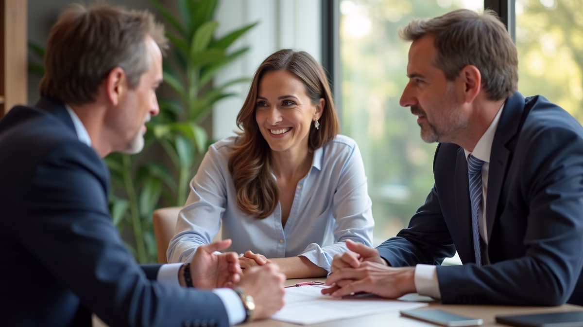 The dedicated legal team at Escondido Probate Law serving Riverside probate matters is pictured conferring with heirs to navigate the probate process to execute vital documents discussing Switching to a Small Estate Affidavit