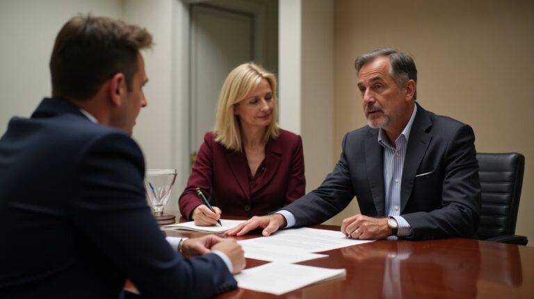 The dedicated legal team at Escondido Probate Law serving Riverside probate matters is pictured conferring with heirs to navigate the probate process to execute vital documents discussing Tracking California Probate Documents
