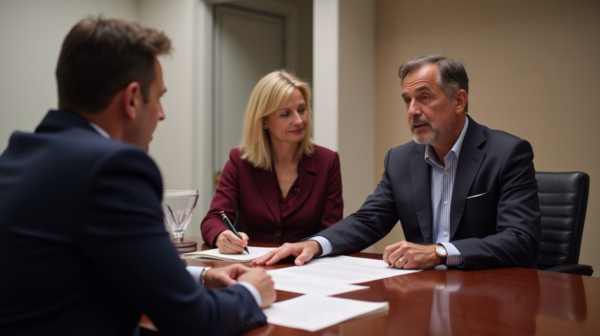 The dedicated legal team at Escondido Probate Law serving Riverside probate matters is pictured conferring with heirs to navigate the probate process to execute vital documents discussing Tracking California Probate Documents