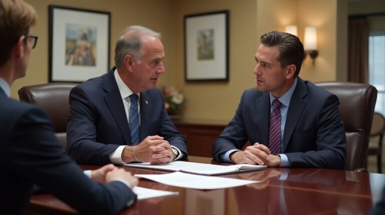 The legal counsel at Escondido Probate Law serving Riverside County estate matters meets with beneficiaries in our Southern California office to execute necessary paperwork discussing Transferring a Escondido Family Business