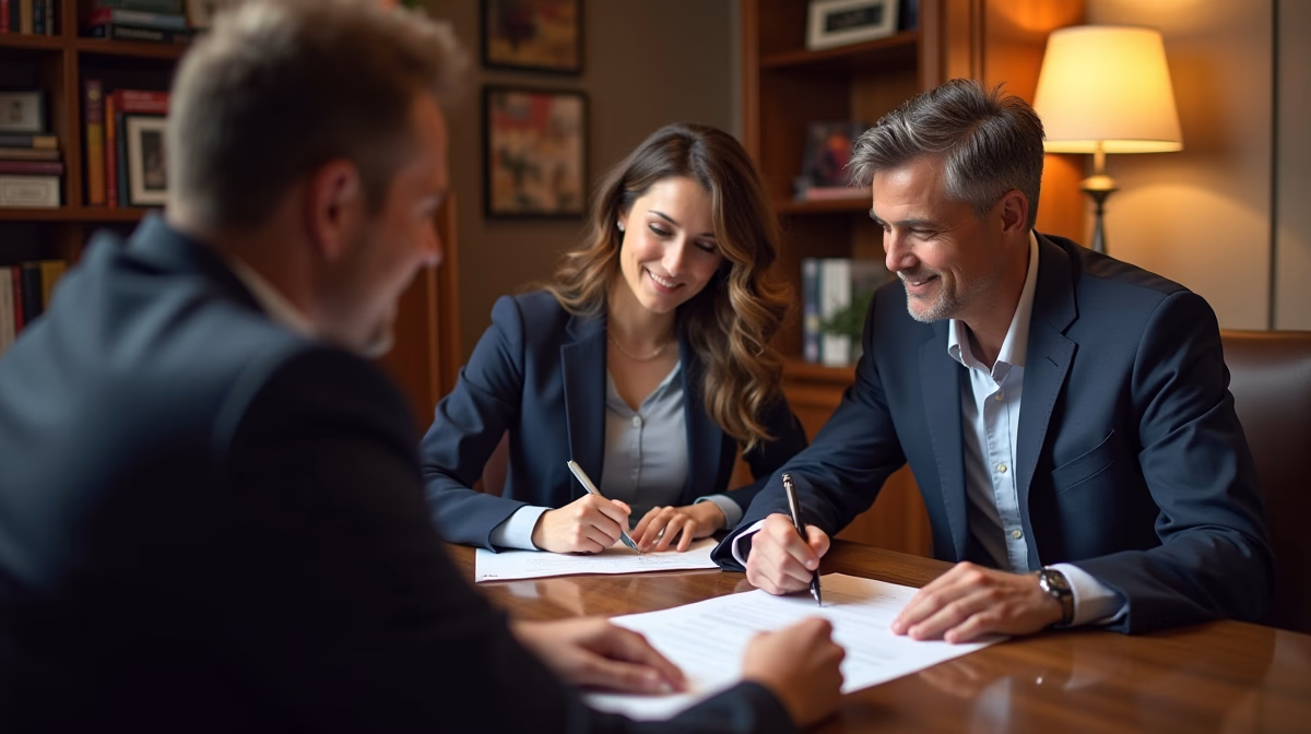 The dedicated legal team at Escondido Probate Law serving Riverside probate matters is pictured conferring with heirs to navigate the probate process to execute vital documents discussing What Changes Require New Notice