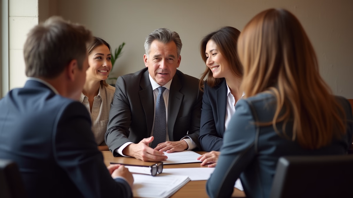 The dedicated legal team at Escondido Probate Law serving Riverside probate matters is pictured conferring with heirs to navigate the probate process to execute vital documents discussing What Info Must Trustees Provide Annually