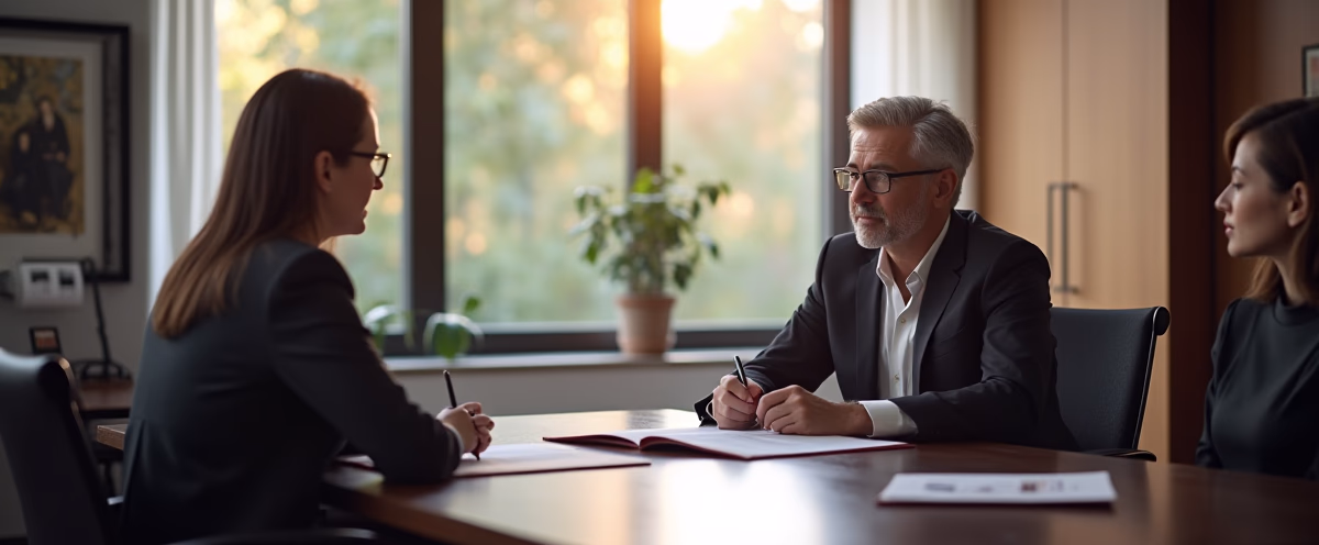 The legal counsel at Escondido Probate Law serving Riverside County estate matters meets with beneficiaries in our Southern California office to execute necessary paperwork discussing What are the key considerations when establishing a charitable trust in California