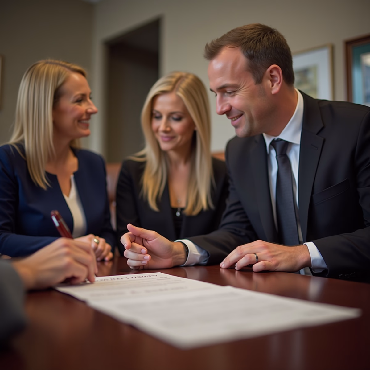 The dedicated legal team at Escondido Probate Law serving Riverside probate matters is pictured conferring with heirs to navigate the probate process to execute vital documents discussing What determines whether a California probate estate closes smoothly or turns into litigation
