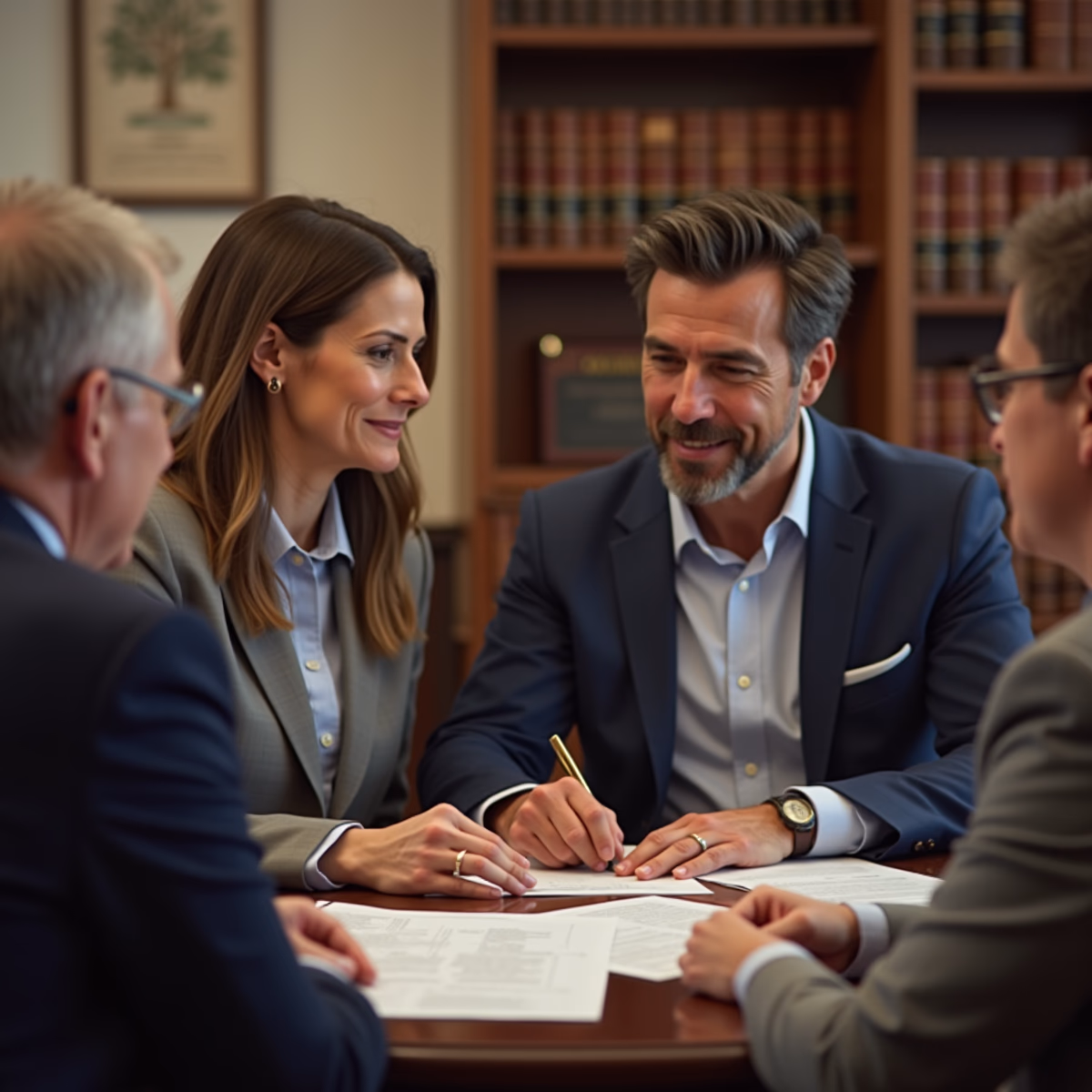 The dedicated legal team at Escondido Probate Law serving Riverside probate matters is pictured conferring with heirs to navigate the probate process to execute vital documents discussing What determines whether a California probate estate closes smoothly or turns into litigation