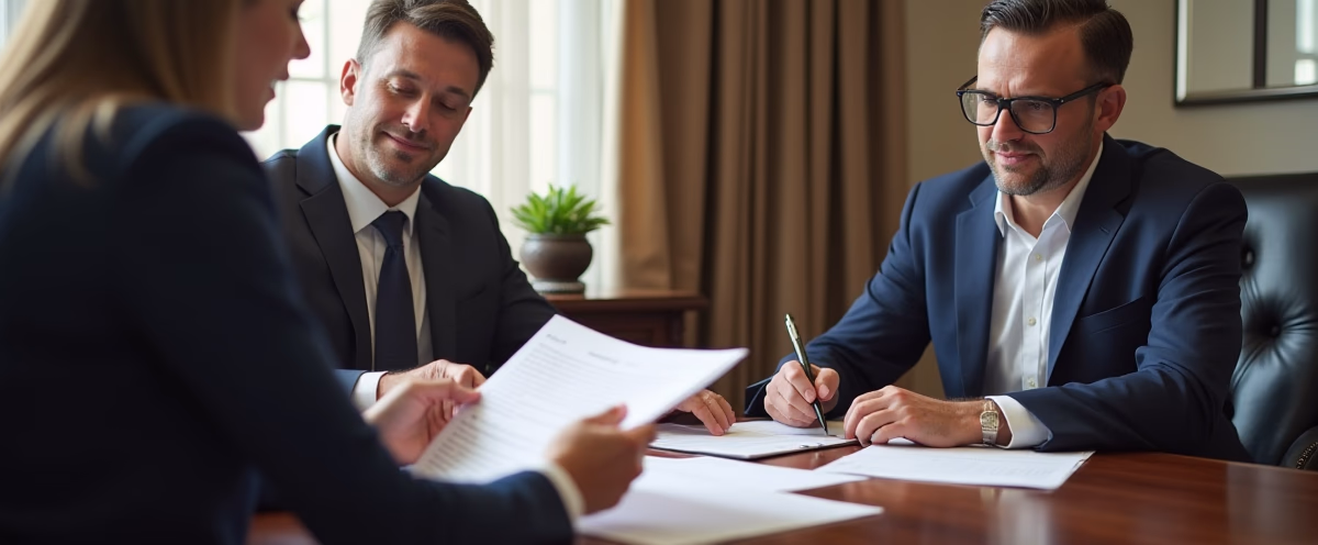 The experienced legal team at Escondido Probate Law serving Riverside County wills matters meets with executors in the Southern California office to execute vital petitions discussing What happens to business shares when someone dies with a will