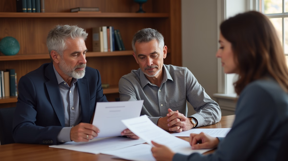 The dedicated legal team at Escondido Probate Law serving Riverside probate matters is pictured conferring with heirs to navigate the probate process to execute vital documents discussing What is a Community Property Petition
