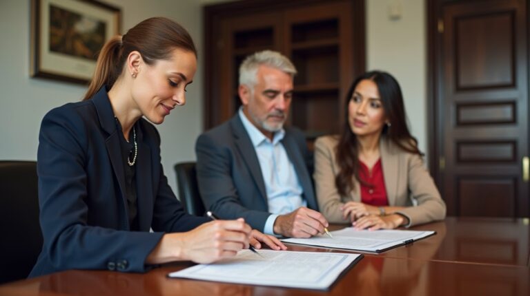 The dedicated legal team at Escondido Probate Law serving Riverside probate matters is pictured conferring with heirs to navigate the probate process to execute vital documents discussing What is a Heggstad Petition