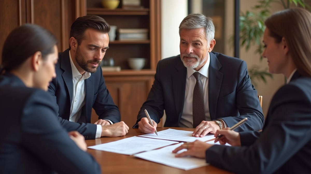 The dedicated legal team at Escondido Probate Law serving Riverside probate matters is pictured conferring with heirs to navigate the probate process to execute vital documents discussing What is a Petition for Probate