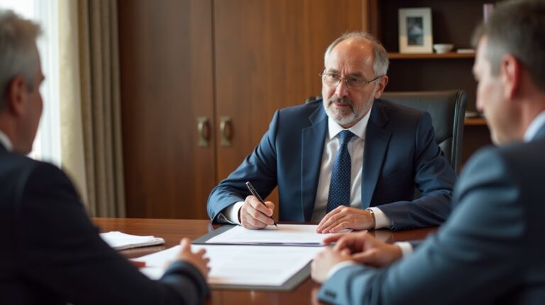 The dedicated legal team at Escondido Probate Law serving Riverside probate matters is pictured conferring with heirs to navigate the probate process to execute vital documents discussing What is a Probate Examiner