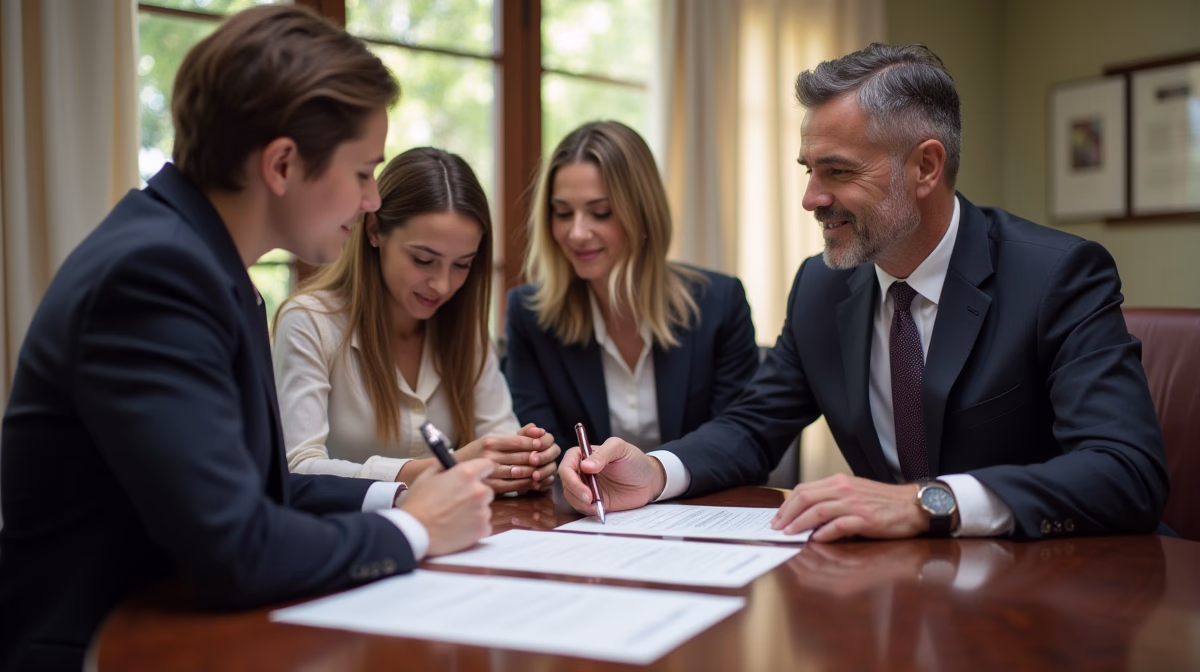 The dedicated legal team at Escondido Probate Law serving Riverside probate matters is pictured conferring with heirs to navigate the probate process to execute vital documents discussing What is a Section 13100 Affidavit