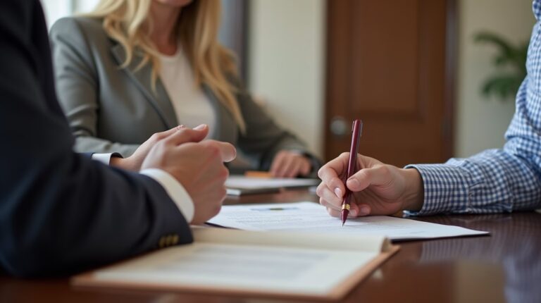 The legal counsel at Escondido Probate Law serving Riverside County estate matters meets with beneficiaries in our Southern California office to execute necessary paperwork discussing What role does communication play in avoiding trust conflict