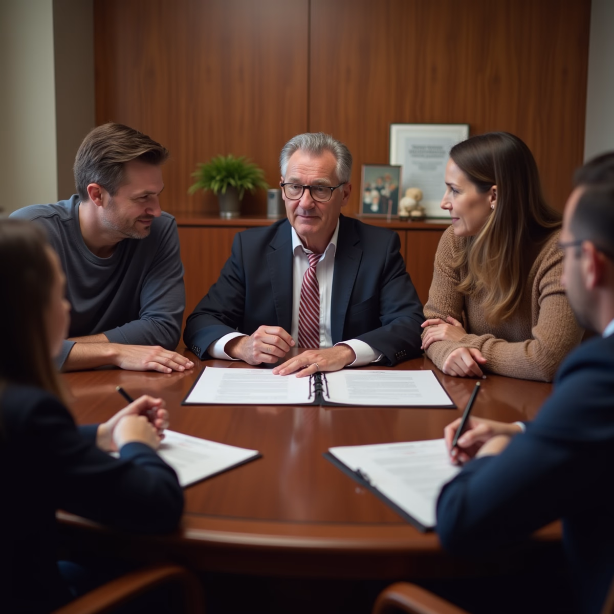 The dedicated legal team at Escondido Probate Law serving Riverside probate matters is pictured conferring with heirs to navigate the probate process to execute vital documents discussing What separates an efficient California probate process from a drawnout conflict over authority and assets