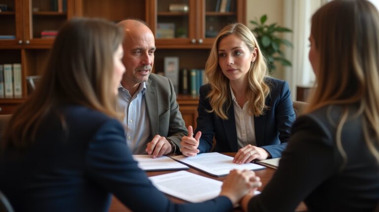 The dedicated legal team at Escondido Probate Law serving Riverside probate matters is pictured conferring with heirs to navigate the probate process to execute vital documents discussing When Do Executor Powers End