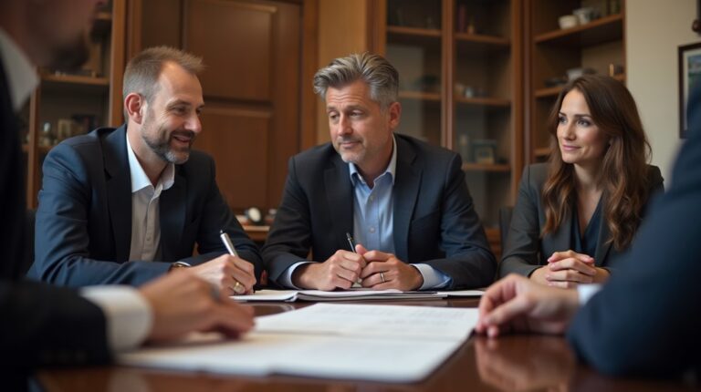 The dedicated legal team at Escondido Probate Law serving Riverside probate matters is pictured conferring with heirs to navigate the probate process to execute vital documents discussing When to File the Petition for Final Distribution