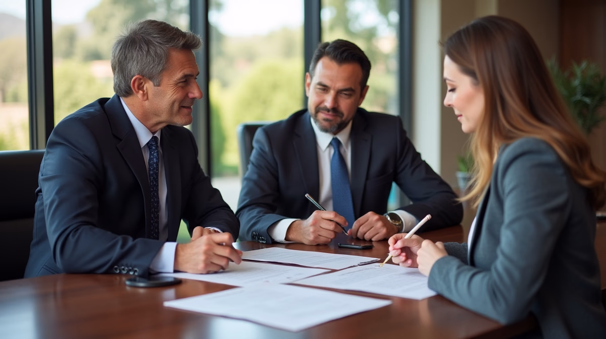 The dedicated legal team at Escondido Probate Law serving Riverside probate matters is pictured conferring with heirs to navigate the probate process to execute vital documents discussing Who Signs the Proof of Service