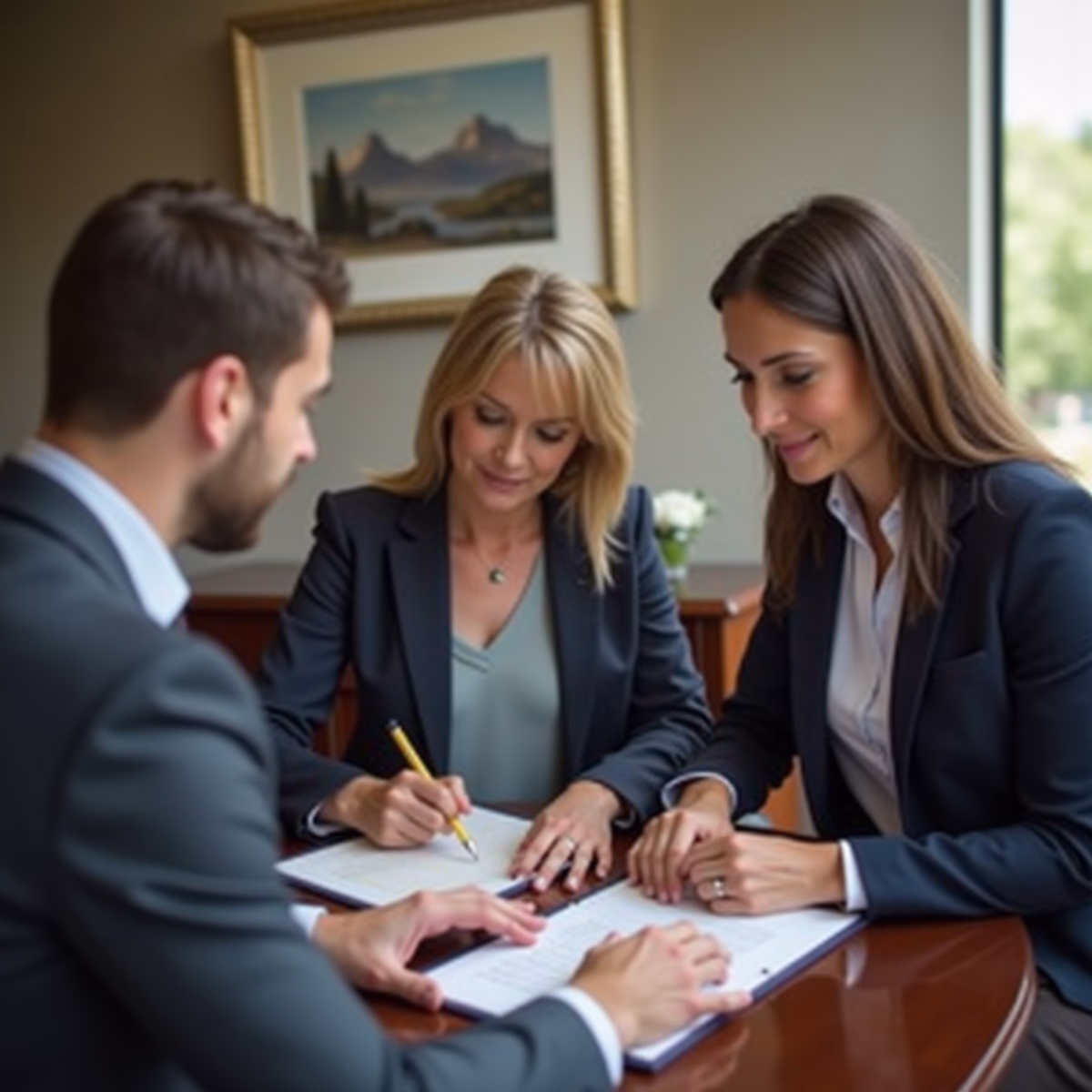 The dedicated legal team at Escondido Probate Law serving Riverside probate matters is pictured conferring with heirs to navigate the probate process to execute vital documents discussing Will Life Insurance Proceeds Always Avoid Probate